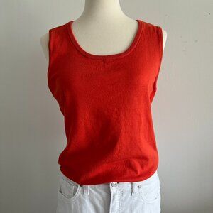 Talbots, Orange knit top. Size Petite L